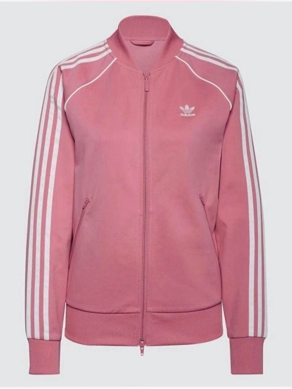 adidas Pink Women's Three-Stripe Varsity Track Jacket